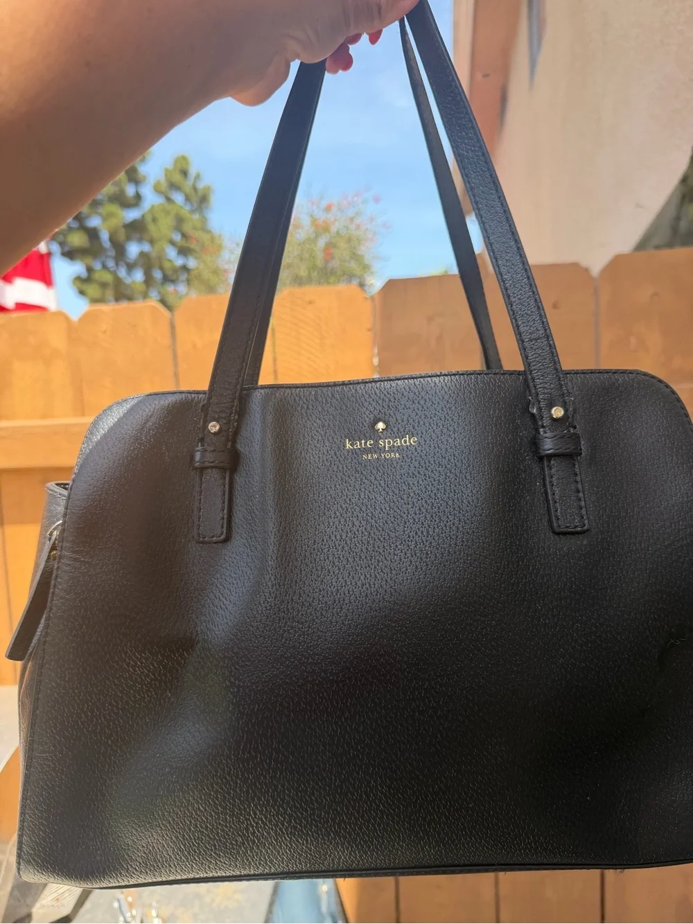 kate spade Black Pebbled Leather Tote Shoulder Bag